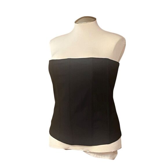 Pretty Little Thing Black Back Zip Corset Top Sz 24 W - Picture 1 of 6